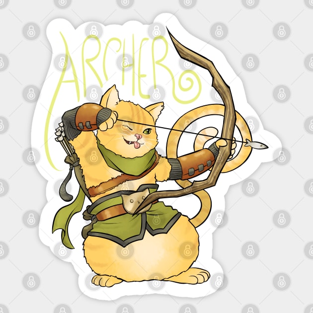 Archer Cat - Videogame RPG Class Sticker by ClaudiaRinaldi